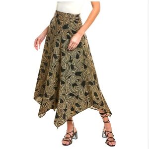 A.L.C. Blanca Midi Skirt Poplin Cotton  Handkerchief Hem Size 0 $400 Nwot